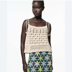 Zara crochet knit top